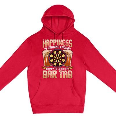 Darts Dart League Team Bar Tab Funny Humor Sayings Quotes Premium Pullover Hoodie