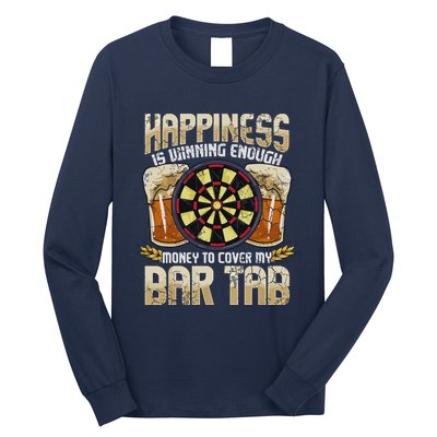 Darts Dart League Team Bar Tab Funny Humor Sayings Quotes Long Sleeve Shirt