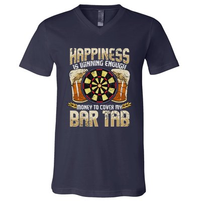 Darts Dart League Team Bar Tab Funny Humor Sayings Quotes V-Neck T-Shirt