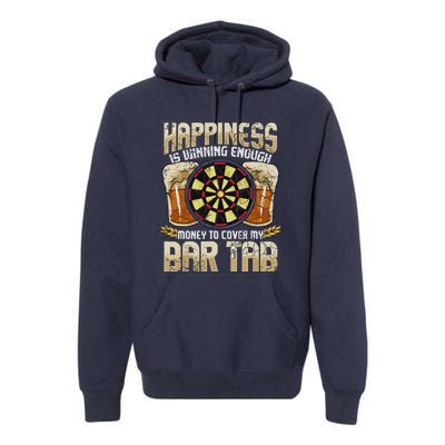 Darts Dart League Team Bar Tab Funny Humor Sayings Quotes Premium Hoodie