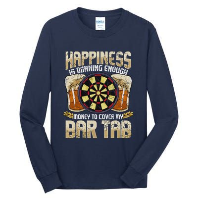 Darts Dart League Team Bar Tab Funny Humor Sayings Quotes Tall Long Sleeve T-Shirt