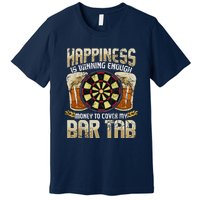 Darts Dart League Team Bar Tab Funny Humor Sayings Quotes Premium T-Shirt