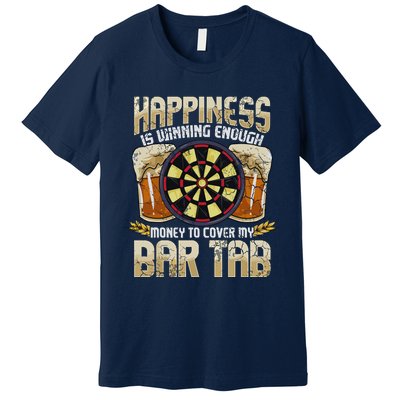 Darts Dart League Team Bar Tab Funny Humor Sayings Quotes Premium T-Shirt