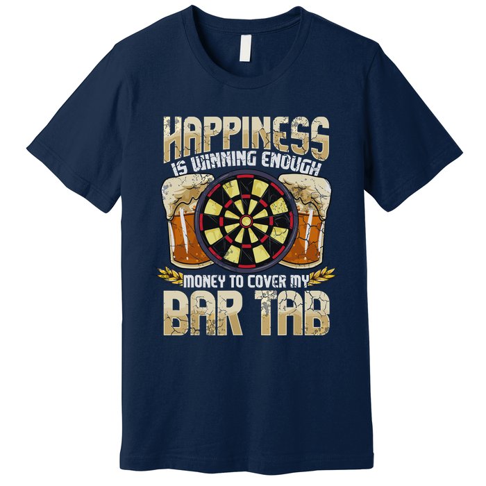 Darts Dart League Team Bar Tab Funny Humor Sayings Quotes Premium T-Shirt