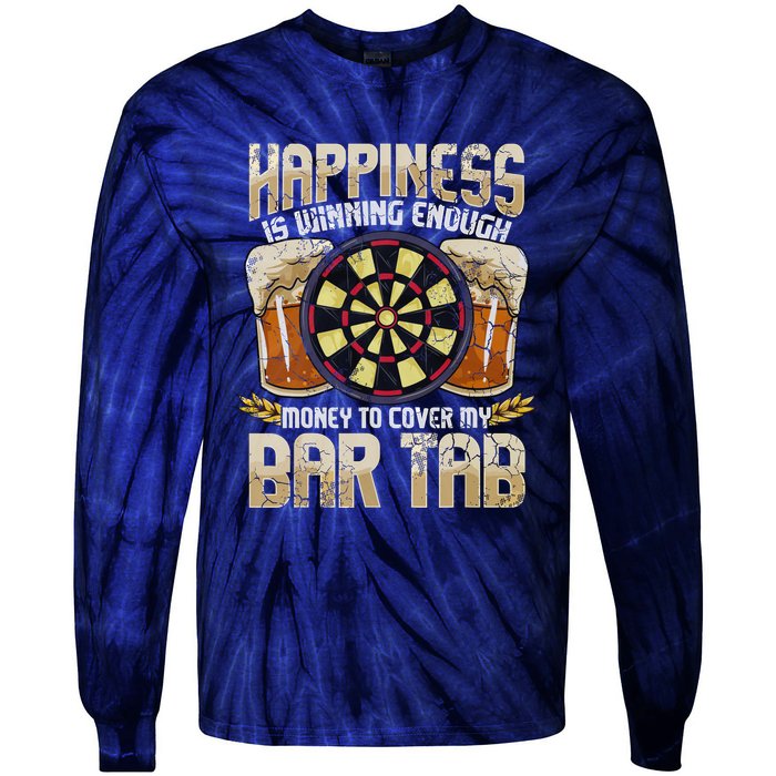 Darts Dart League Team Bar Tab Funny Humor Sayings Quotes Tie-Dye Long Sleeve Shirt