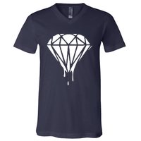 DRIPPING DIAMOND LOGO V-Neck T-Shirt