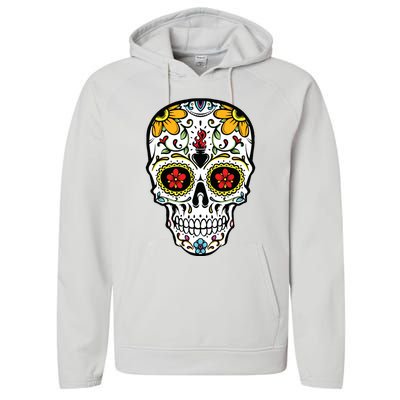 Dia De Los Muertos Costume Sugar Skull Performance Fleece Hoodie