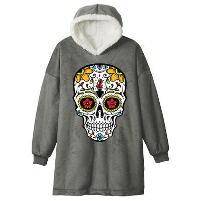 Dia De Los Muertos Costume Sugar Skull Hooded Wearable Blanket