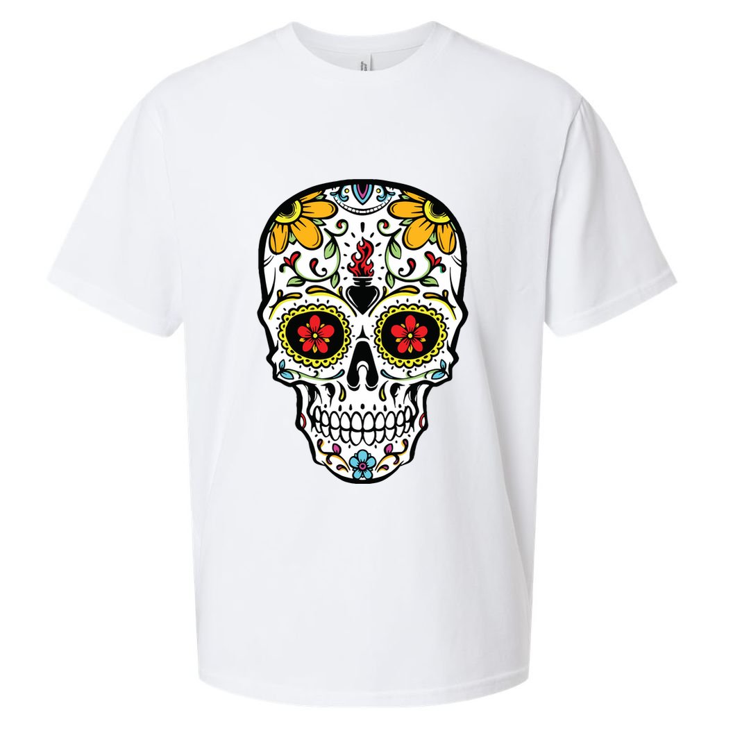 Dia De Los Muertos Costume Sugar Skull Sueded Cloud Jersey T-Shirt