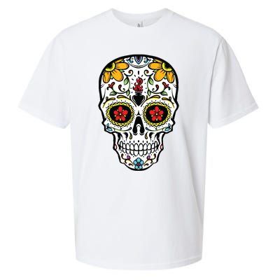 Dia De Los Muertos Costume Sugar Skull Sueded Cloud Jersey T-Shirt