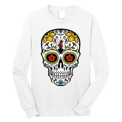 Dia De Los Muertos Costume Sugar Skull Long Sleeve Shirt