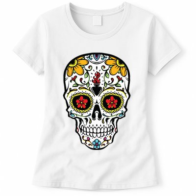 Dia De Los Muertos Costume Sugar Skull Womens T-Shirt