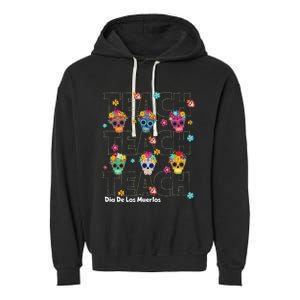 Dia De Los Muertos Day Of The Dead Sugar Skull Teacher Garment-Dyed Fleece Hoodie