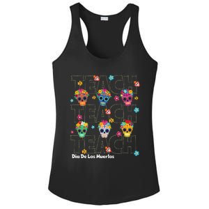 Dia De Los Muertos Day Of The Dead Sugar Skull Teacher Ladies PosiCharge Competitor Racerback Tank