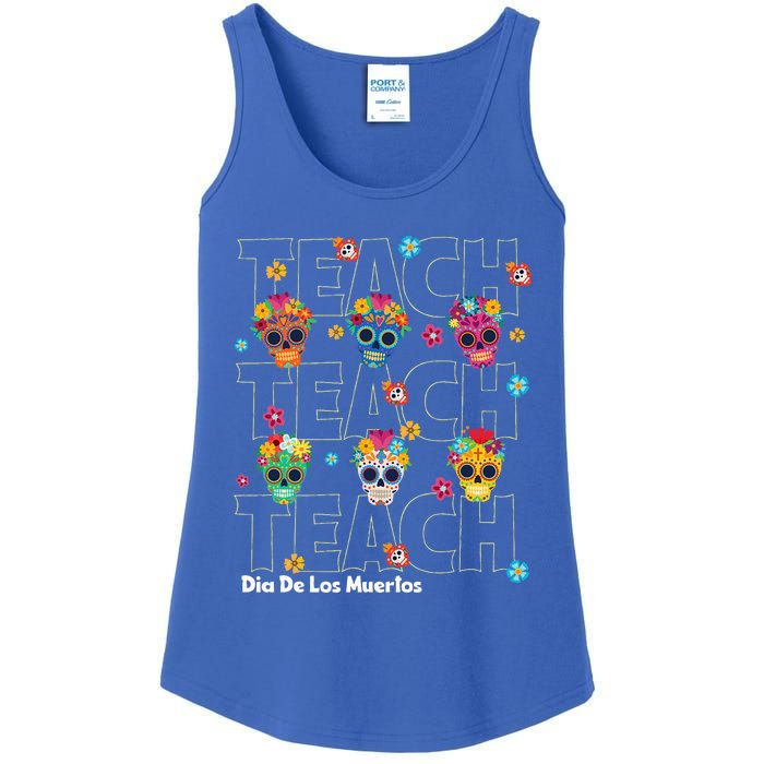 Dia De Los Muertos Day Of The Dead Sugar Skull Teacher Ladies Essential Tank