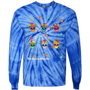 Dia De Los Muertos Day Of The Dead Sugar Skull Teacher Tie-Dye Long Sleeve Shirt