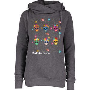 Dia De Los Muertos Day Of The Dead Sugar Skull Teacher Womens Funnel Neck Pullover Hood