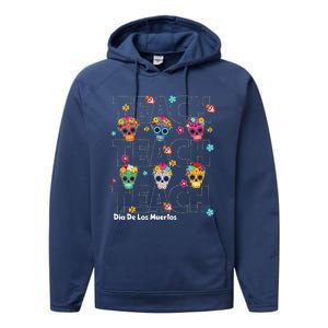 Dia De Los Muertos Day Of The Dead Sugar Skull Teacher Performance Fleece Hoodie