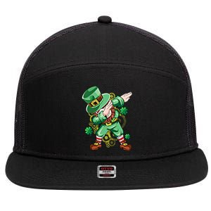 Dab Dabbing Leprechaun Shamrock Irish Saint Patricks Day Cool Gift 7 Panel Mesh Trucker Snapback Hat