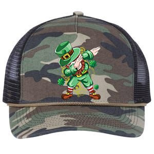 Dab Dabbing Leprechaun Shamrock Irish Saint Patricks Day Cool Gift Retro Rope Trucker Hat Cap