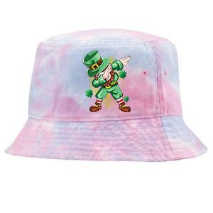 Dab Dabbing Leprechaun Shamrock Irish Saint Patricks Day Cool Gift Tie-Dyed Bucket Hat