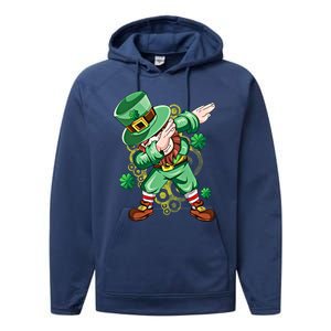 Dab Dabbing Leprechaun Shamrock Irish Saint Patricks Day Cool Gift Performance Fleece Hoodie