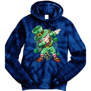 Dab Dabbing Leprechaun Shamrock Irish Saint Patricks Day Cool Gift Tie Dye Hoodie