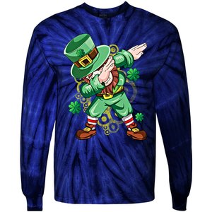 Dab Dabbing Leprechaun Shamrock Irish Saint Patricks Day Cool Gift Tie-Dye Long Sleeve Shirt