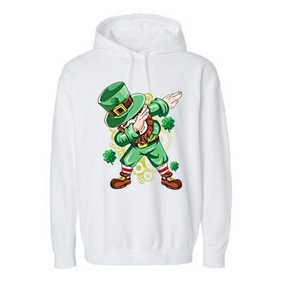 Dab Dabbing Leprechaun Shamrock Irish Saint Patricks Day Cool Gift Garment-Dyed Fleece Hoodie