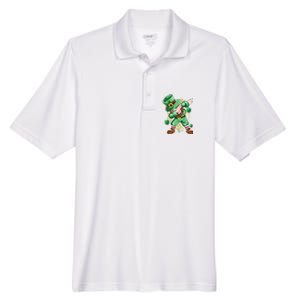 Dab Dabbing Leprechaun Shamrock Irish Saint Patricks Day Cool Gift Men's Origin Performance Pique Polo