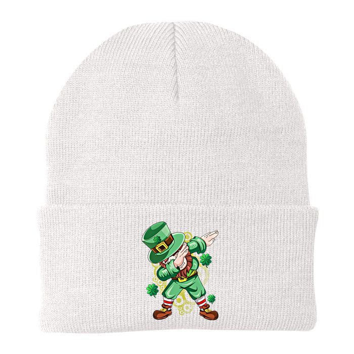 Dab Dabbing Leprechaun Shamrock Irish Saint Patricks Day Cool Gift Knit Cap Winter Beanie