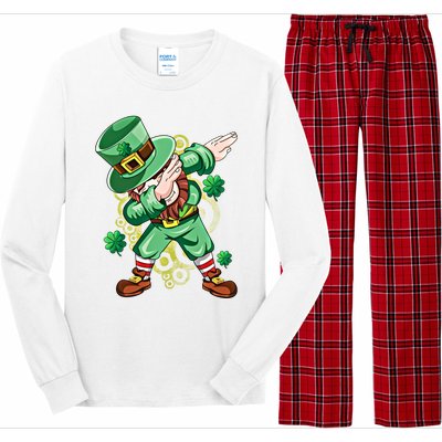 Dab Dabbing Leprechaun Shamrock Irish Saint Patricks Day Cool Gift Long Sleeve Pajama Set