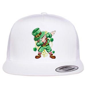 Dab Dabbing Leprechaun Shamrock Irish Saint Patricks Day Cool Gift Flat Bill Trucker Hat