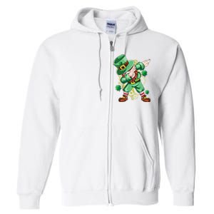 Dab Dabbing Leprechaun Shamrock Irish Saint Patricks Day Cool Gift Full Zip Hoodie