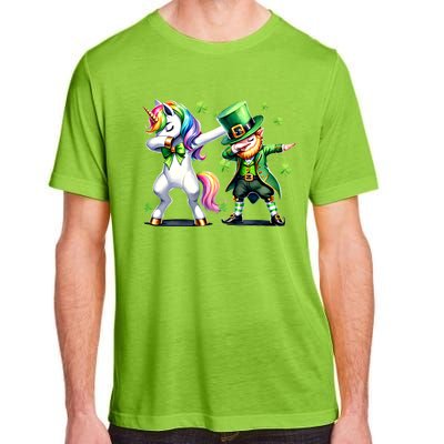 Dabbing Duo Leprechaun And Unicorn St PaddyS Meaningful Gift Adult ChromaSoft Performance T-Shirt