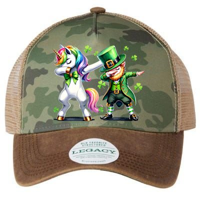 Dabbing Duo Leprechaun And Unicorn St PaddyS Meaningful Gift Legacy Tie Dye Trucker Hat