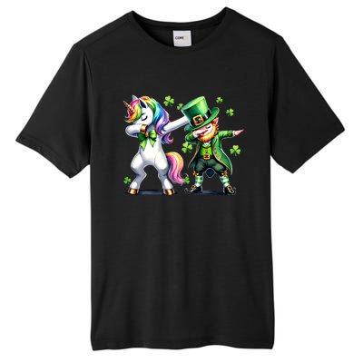 Dabbing Duo Leprechaun And Unicorn St PaddyS Meaningful Gift Tall Fusion ChromaSoft Performance T-Shirt