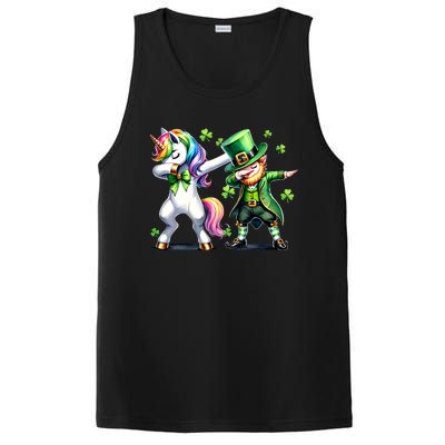 Dabbing Duo Leprechaun And Unicorn St PaddyS Meaningful Gift PosiCharge Competitor Tank