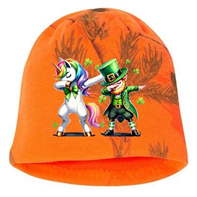 Dabbing Duo Leprechaun And Unicorn St PaddyS Meaningful Gift Kati - Camo Knit Beanie