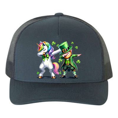 Dabbing Duo Leprechaun And Unicorn St PaddyS Meaningful Gift Yupoong Adult 5-Panel Trucker Hat