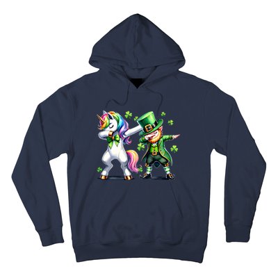 Dabbing Duo Leprechaun And Unicorn St PaddyS Meaningful Gift Hoodie