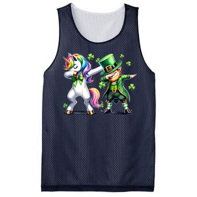 Dabbing Duo Leprechaun And Unicorn St PaddyS Meaningful Gift Mesh Reversible Basketball Jersey Tank