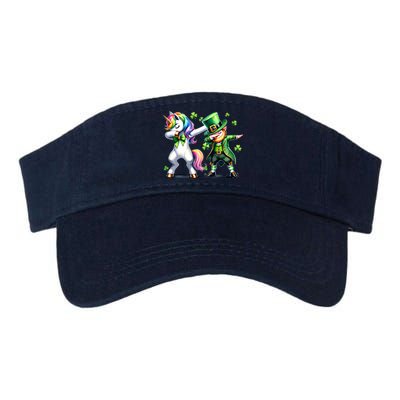 Dabbing Duo Leprechaun And Unicorn St PaddyS Meaningful Gift Valucap Bio-Washed Visor