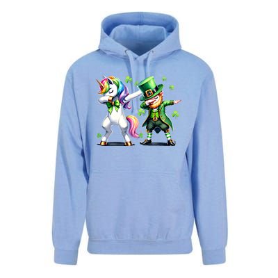 Dabbing Duo Leprechaun And Unicorn St PaddyS Meaningful Gift Unisex Surf Hoodie