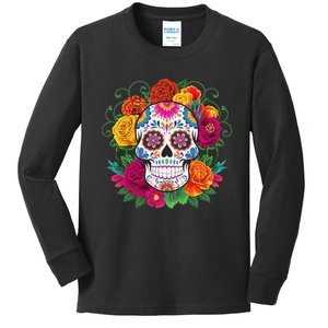 Dia De Los Muertos Costume Day Of The Dead Sugar Skull Gift Kids Long Sleeve Shirt