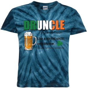 Druncle Definition Like A Normal Uncle Only Drunker St Patrick's Day Kids Tie-Dye T-Shirt