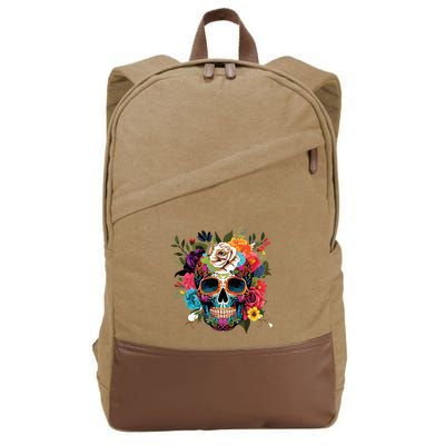 Dia De Los Muertos Costume Of Dead Sugar Skull Cotton Canvas Backpack