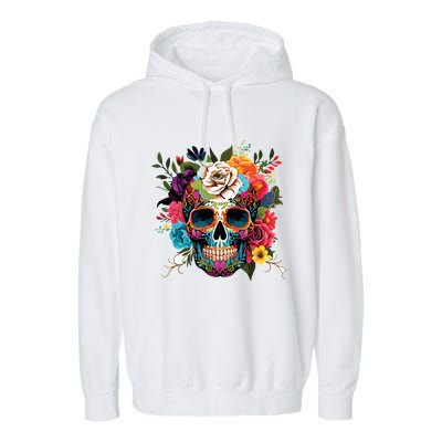 Dia De Los Muertos Costume Of Dead Sugar Skull Garment-Dyed Fleece Hoodie