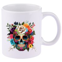 Dia De Los Muertos Costume Of Dead Sugar Skull 11oz C Handle Ceramic Mug