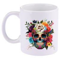 Dia De Los Muertos Costume Of Dead Sugar Skull 11oz C Handle Ceramic Mug